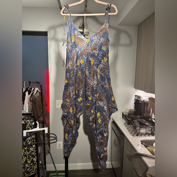 Free People El Porto Harem Jumpsuit Size XS Oversized Boho Hippie - Picture 5 of 11
